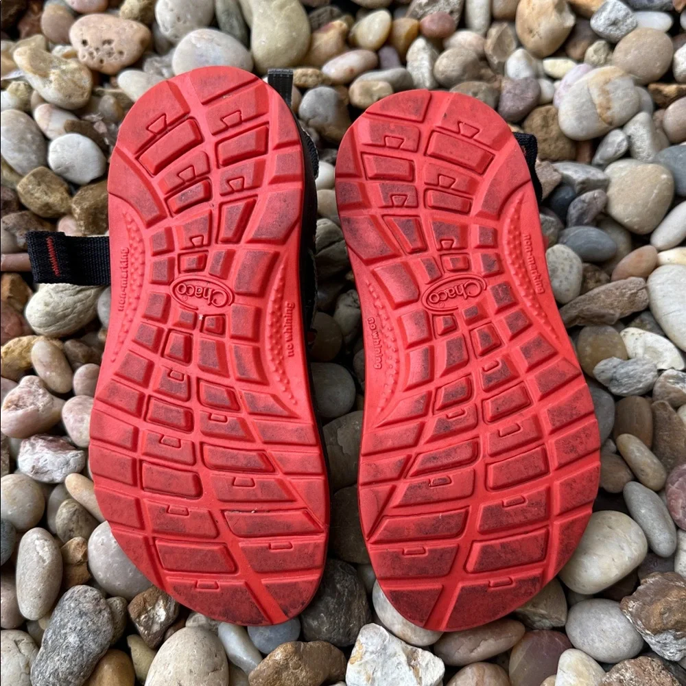 Chaco Colorful Strappy Sandals Kids Black Orange Youth Size 1